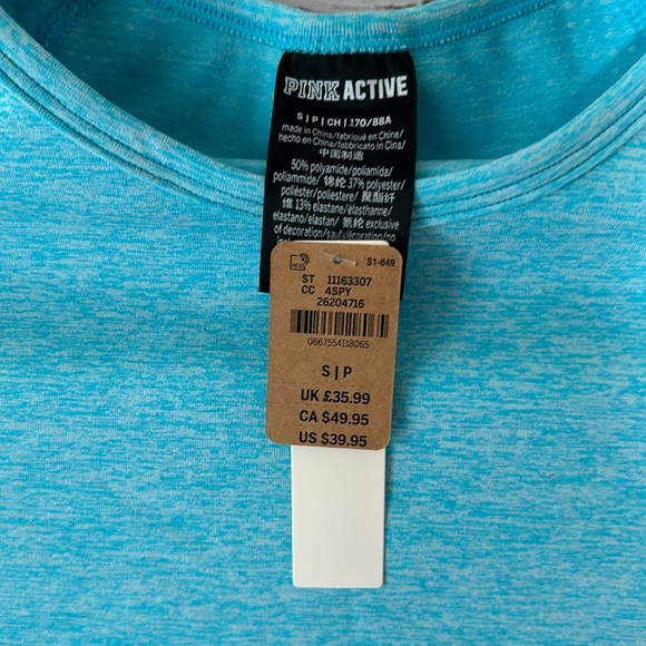 Pink Victorias Secret Seamless Baby Blue Long Sleeve Crop Top NWT Small - Picture 2 of 11